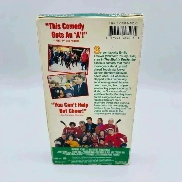 Walt Disney's The Mighty Ducks VHS Tape #1585 - Picture 3 of 5